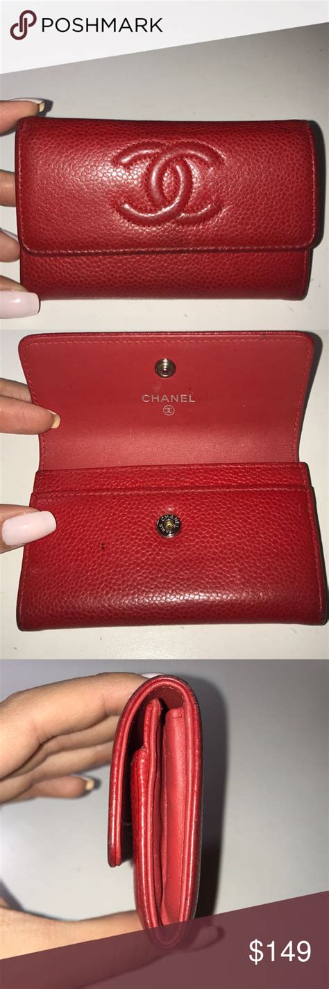 chanel red key holder|chanel card holder zip around.